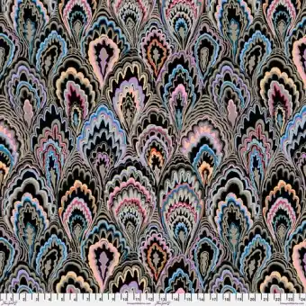 Direktkauf Black Marble Scallops Blumenstoff – Kaffe Fassett Collective Designerstoffe – Spring 2025 Patchworkstoff