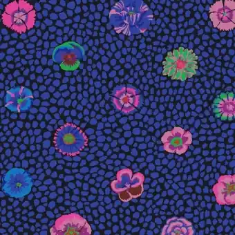 Top-Seller Black Guinea Flower – Kaffe Fassett Collective Designerstoffe – Patchworkstoff Meterware