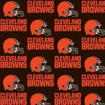 Kostenfreie Lieferung Cleveland Browns Motivstoff – Original NFL Lizenzstoff – American Football Meterware
