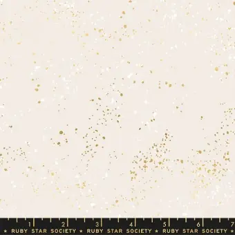 ÜBERBREITER RÜCKSEITENSTOFF! White Gold Speckled Wide Back – Ruby Star Society Quilt Backing – Rashida Coleman Hale Designerstoff mit Metallic Akzenten Knallerangebot