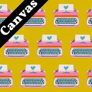 CANVAS! Golden Hour Typewriters Schreibmaschinen Motivstoff - Melody Miller "Best Day Ever" - Ruby Star Society Designerstoff Rabatt