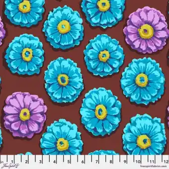 Aqua Zinnias Blumenstoff – Kaffe Fassett Collective Designerstoffe – 85 & Fabulous Patchworkstoff Meterware Preiswert