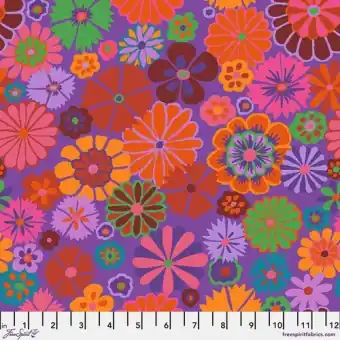 Gratis Versand Red Folk Flower Blumenstoff – Kaffe Fassett Collective Designerstoffe – Fall 2024 Patchworkstoff