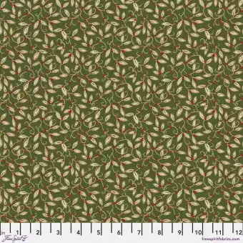 Gleich Bestellen Mistletoe Green Baumwollstoff – Original William Morris & Company Lizenzstoff – Free Spirit Fabrics The Cotswold Holiday Collection Patchworkstoffe