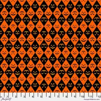 Begrenztes Angebot Jack of Diamonds – Orange – Club Hauer Costumes & Cobwebs Halloween Designerstoff – Free Spirit Motivstoff