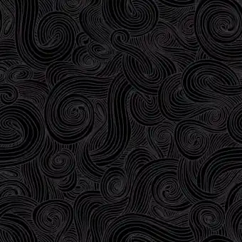 Schwarzer „Swirls“ Baumwollstoff – Ton in Ton Patchworkstoff mit Schnörkeln in Schwarzbraun – ONYX Just Color Basicstoffe by Elizabeth Studios Collection Gleich Bestellen