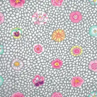 Highlight Grey Guinea Flower – Kaffe Fassett Collective Designerstoffe – Patchworkstoff Meterware
