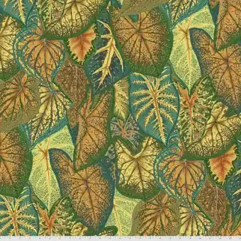 Direkt Vom Hersteller Gold Coladiums Leaves Blätterstoff – Phillip Jacobs for Kaffe Fassett Collective Designerstoffe – Fall / Winter 2018 / 2019