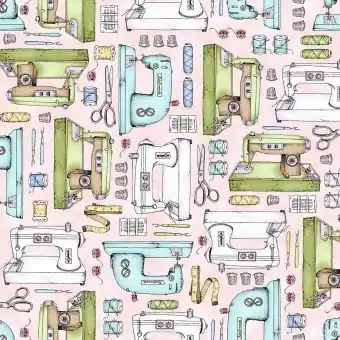 Nähmaschinen & Nähutensilien – Measure Twice by Kris Lammers Nähmotivstoffe – Maywood Studios Patchworkstoffe Kostenloser Rückversand