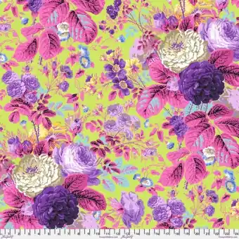 Lime Grandi Floral Rosenstoff – Kaffe Fassett Collective Designerstoffe – Philip Jacobs Spring 2023 Patchworkstoff Großhandel