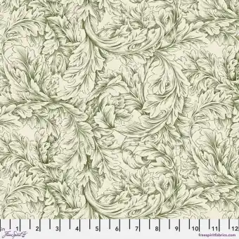 Bestpreis Green Small Acanthus Scroll Baumwollstoff – Original William Morris & Company Lizenzstoff – Free Spirit Fabrics The Cotswold Holiday Collection Patchworkstoffe