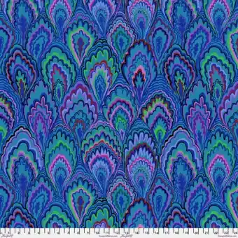Abverkauf Blue Marble Scallops Blumenstoff – Kaffe Fassett Collective Designerstoffe – Spring 2025 Patchworkstoff