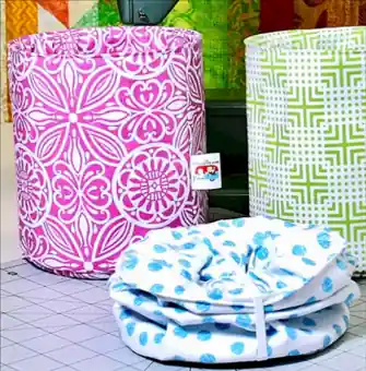 MATERIALPACKUNG & ANLEITUNG: Tischabfallbehälter – Pop Up Restefresser – Fat Quarter Mülleimer Schnittmuster Kracherpreis