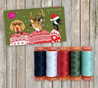 Heute Kaufen Holiday Homies Tula Pink Mini Thread Collection – Kleines Aurifil Garnsortiment