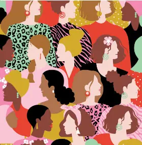 Everyday You – Women · Motivstoff mit Frauenporträts Patchworkstoff von Camelot Fabrics Ausverkauf