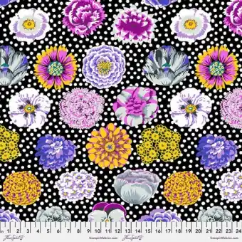 Black Big Blooms Blumenstoff – Kaffe Fassett Collective Designerstoffe Limited Edition