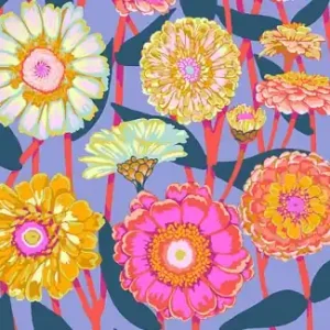 Glow Zinnia Show - Jumpstart Blumenstoff · Anna Maria Textiles Designerstoff Neue Ware