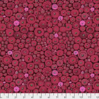 Preisknaller Red Button Mosaic Motivstoff mit Knöpfen – Kaffe Fassett Collective Designerstoffe & Patchworkstoff Meterware