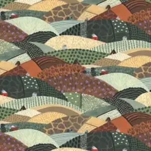 TREK – Illustrative Hügellandschaft in Naturtönen Baumwollstoff – FIGO Fabrics Gleich Bestellen