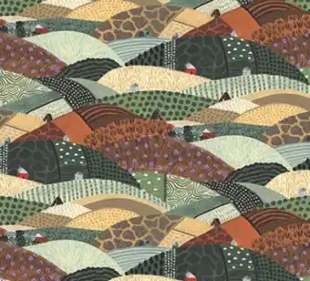 TREK – Illustrative Hügellandschaft in Naturtönen Baumwollstoff – FIGO Fabrics Gleich Bestellen