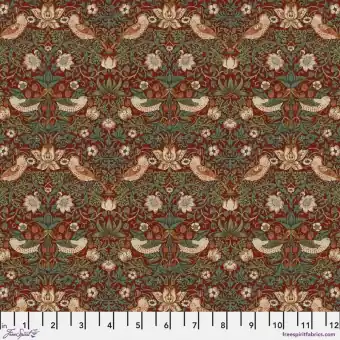 Mini Strawberry Thief Vintage Baumwollstoff – Original William Morris & Company Lizenzstoff – Free Spirit Fabrics The Cotswold Holiday Collection Patchworkstoffe Preiswert