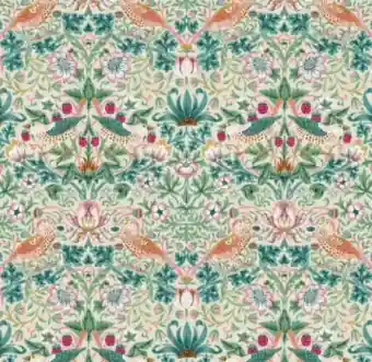 Aktuell Mini Strawberry Thief Vogelstoff Baumwollstoff – Original William Morris & Company Lizenzstoff – Free Spirit Fabrics Bedford Park Patchworkstoffe