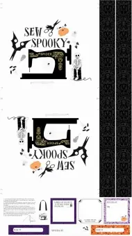 CANVAS-PANEL! Nähtasche – Mr. Bones Sews White Spooky DIY Tote – Figo Fabrics Motivstoff Großhandel