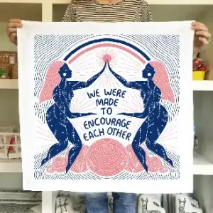 Gingiber Encourage Floursack Tea Towel - Handbedruckte Designer-Geschirrtücher Direktkauf