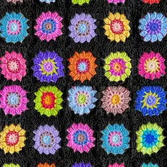 Direkt Vom Hersteller Granny Squares Häkelmotivstoff – Michael Miller Patchworkstoff – Knit One, Purl Two by Aimee Stewart