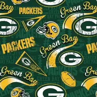 Garantierte Lieferung Green Bay Packers Motivstoff – Original NFL Lizenzstoff – American Football Meterware