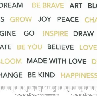 Gilded Metallic Paper Gold Words by Alli K Designs Schriftstoff – Moda Patchworkstoffe Billig