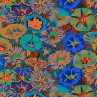 Im Trend Blue Variegated Morning Glory – Kaffe Fassett Collective Designerstoffe – Philip Jacobs Spring 2019 Patchworkstoff