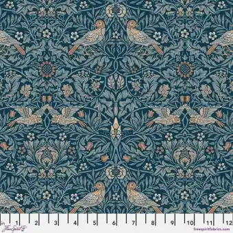Webbs Blue Bird Vögelchenstoff – Emery Walker’s House – The Original Morris & Co. Lizenzstoff – Free Spirit Fabrics Patchworkstoffe Mega-Angebot