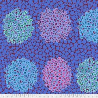 Preisreduziert Blue Hydrangea Blümchenstoff – Kaffe Fassett Collective Designerstoffe & Patchworkstoff Meterware