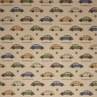 Kostenloser Versand VW Käfer – Leinenoptik Canvas Meterware Emilio – Swafing Dekostoff – Original Volkswagen Lizenzstoff