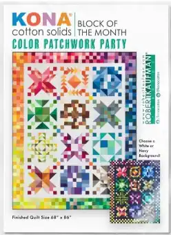 KONA BOM Patchwork Party Abonnement – 365 Cotton Solids 2026 Block of the Month – Limitierte Auflage Markenware