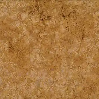 Online Kaufen Ocker-Beiger Batikstoff mit Blumenmuster – Tan Sanddollar Medallions – Wilmington Balibatiks Patchworkstoffe