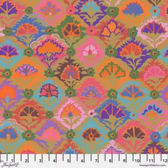 Top-Preis Khaki Step Flower Blumenstoff – Kaffe Fassett Collective Designerstoffe – Spring 2024 Patchworkstoff