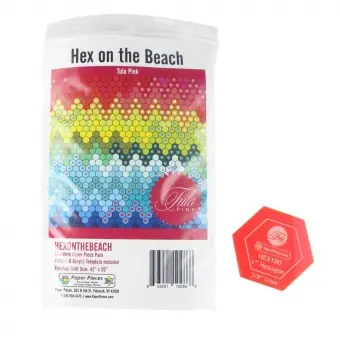 Tula Pink Hex on the Beach Quilt EPP Paper Pieces plus Schnittmuster & Acrylschablone! Kostenloser Versand