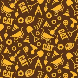 Highlight Caterpillar Werkzeugstoff - CAT Baustellenstoff - Original Lizenzstoff - Buildin Crew Construction SetMotivstoff