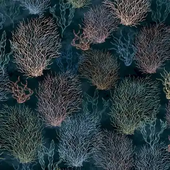 Jetzt Kaufen Korallenstoff – Martimer Motivstoff – Deep Sea Coral Reef Ocean Song by Whistler Studios – Windham Fabrics Patchworkstoff