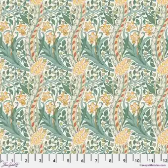 Ausverkauf Sunshine Mini Daffodil Baumwollstoff – Original William Morris & Company Lizenzstoff – Free Spirit Fabrics Buttermere Patchworkstoffe