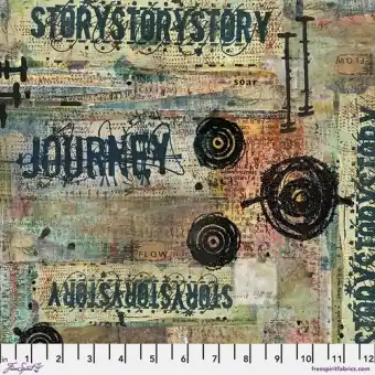 Cornfield Journey – Seth Apter Storyboard Patchworkstoffe – Vintage Ephemera Collage & Steampunk Motivstoff Mengenrabatt