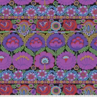 Purple Embroidered Flower Blümchenstoff – Kaffe Fassett Collective Designerstoffe & Patchworkstoff Meterware Sichere Zahlung