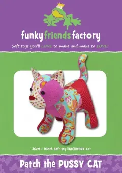 Katze Patch the Pussy Cat – Funky Friends Factory Kuscheltiere / Softies Schnittmuster Sonderaktion
