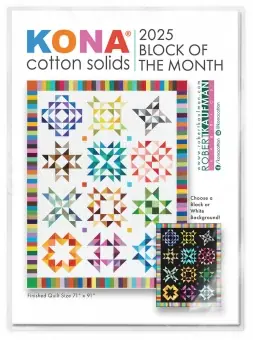 Neu KONA BOM Karten-Set – 365 Cotton Solids 2025 Block of the Month Pattern Cards – Limitierte Auflage