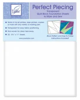 June Tailor Perfect Piecing Transparent Quilt Block Foundation Sheets – Bedruckbares Papier für Paper Piecing Technik Angebot
