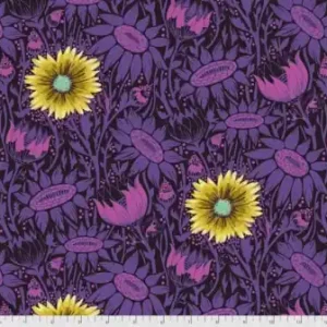 Plum Coleopsis Blumenstoff - Anna Maria Made My Day Designerstoffe - Free Spirit Fabrics Patchworkstoff Angebot
