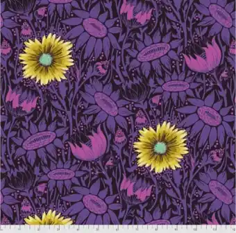 Plum Coleopsis Blumenstoff – Anna Maria Made My Day Designerstoffe – Free Spirit Fabrics Patchworkstoff Angebot