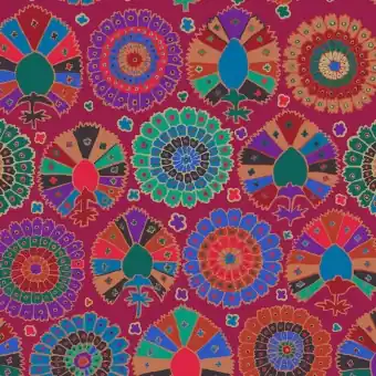 Aktuell Wine Turkish Delight – Kaffe Fassett Collective Designerstoffe – Spring 2019 Patchworkstoff